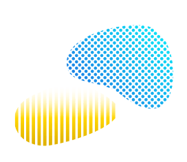 graphic of a blue and yellow blob